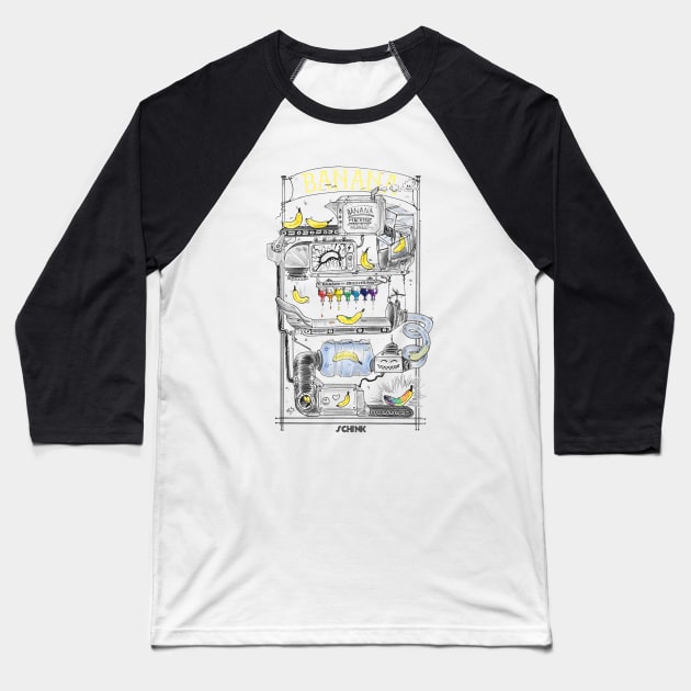 Banana Machine Baseball T-Shirt by Schink